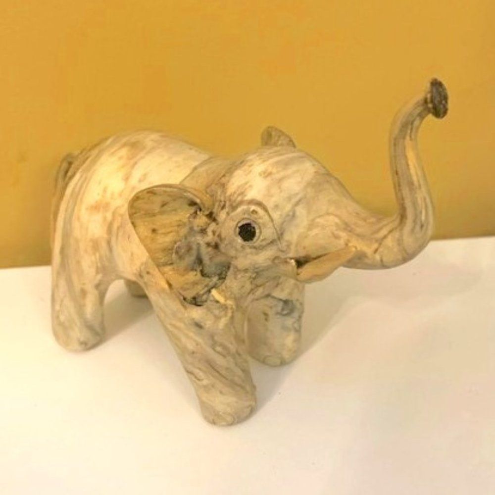 VINTAGE Bull Tusk Elephant Figurine 4"